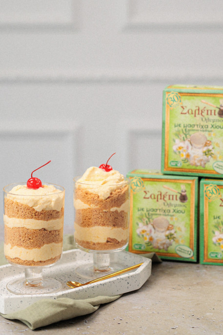 Honey Peaches Cream Pudding με Σαλέπι Όλυμπος Μαστίχα Χίου